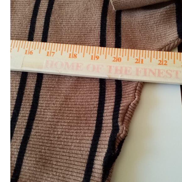Magaschoni Womens Size M Brown Black Stripes Mock Neck Sweater Pullover - Picture 6 of 7